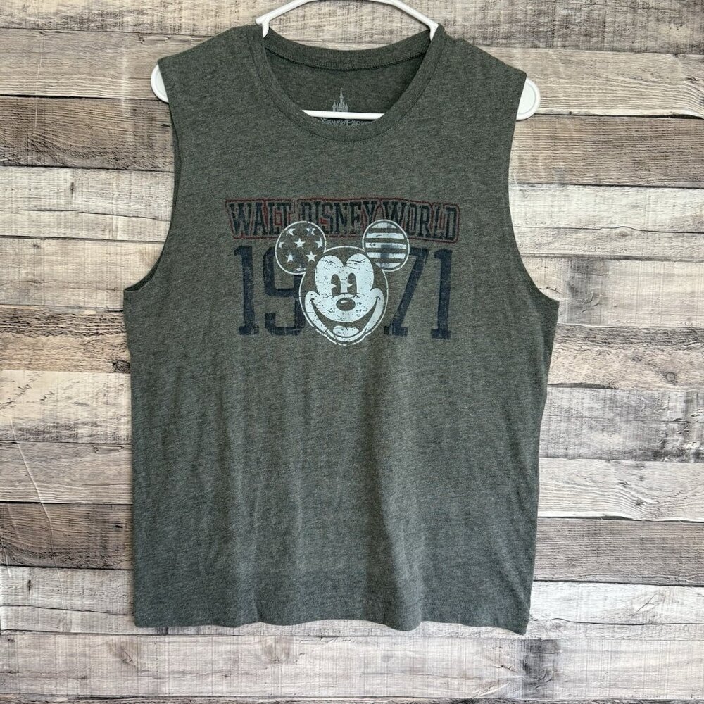 Disney Parks Walt Disney World 1971 Gray Sleeveless Tank Top  Unisex Size L